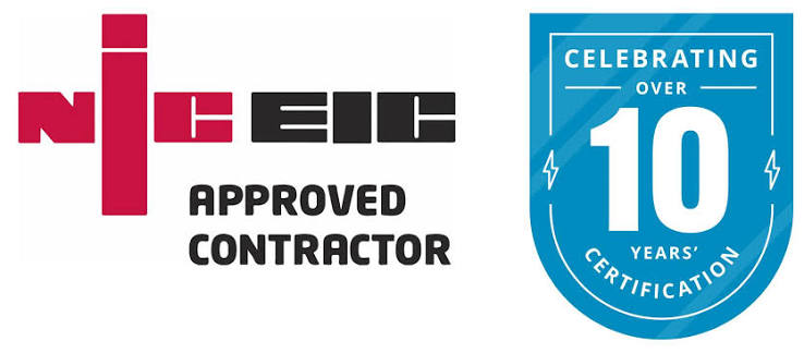 NICEIC Approved Contractor certification celebrating over 10 years
